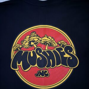 Mushies Inc. Black T-shirt Red Logo