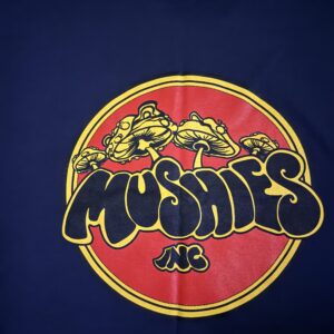 Mushies Inc. Dark Blue T-shirt Red Logo