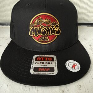 Embroidered Black Mushies Inc Circle Logo Snap Back Hat