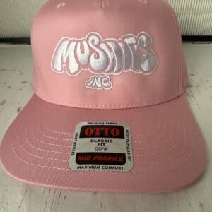 Embroidered Pink Otto Classic Fit Mid Profile White Mushies Inc Logo